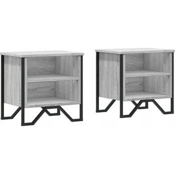 Noční stolek Noční stolek industriální 40x30x40 šedý dub sonoma