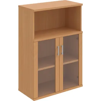 Policová skříň S 3 80 05 – Skříň policová dvéřová 115,2 × 80 cm - Buk , Buk , USH – hranatá