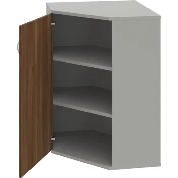 Policová skříň SRV 3 01 L – Skříň vnitřní roh levá 115,2 cm - Ořech , Šedá , USN – Hobis