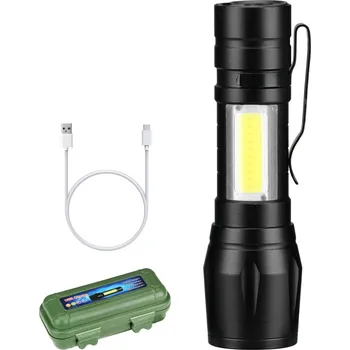 QiiM XANES T6 COB LED svítilna, nabíjecí USB, zoom, kovová (Svítilna | Kapesní svítilna | LED svítilna | Nabíjecí svítilna | USB svítilna | Zoom svítilna | T6 svítilna | COB svítilna | QiiM svítilna | XANES svítilna | HT-4700-1 svítilna | Outdoor svítilna