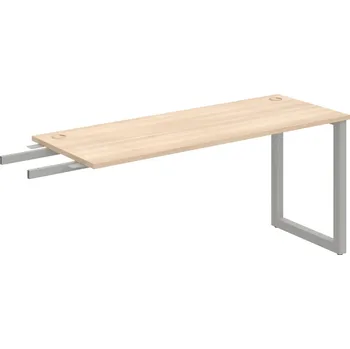 Psací stůl UE O 1600 RU – Stůl pracovní délky 160 cm, hl. 60 cm, k řetězení - Akát , Šedý kov