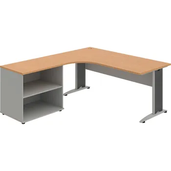 Psací stůl CE 1800 60 H P – Sestava CE 1800 60 P + SP 80 60 P - Buk , Šedá , Šedý kov