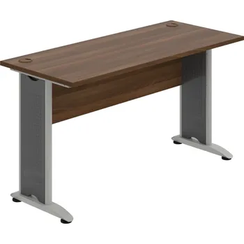 Psací stůl CE 1400 – Stůl pracovní rovný 140 cm, hl. 60 cm - Ořech , Ořech , Šedý kov