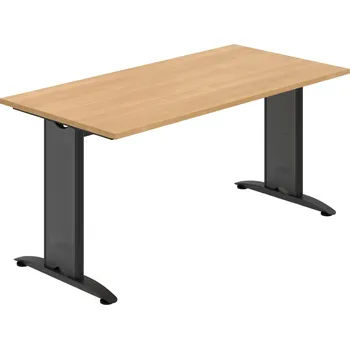 Jednací stůl FJ 1600 – Stůl jednací rovný 160 cm - Dub , Černý kov