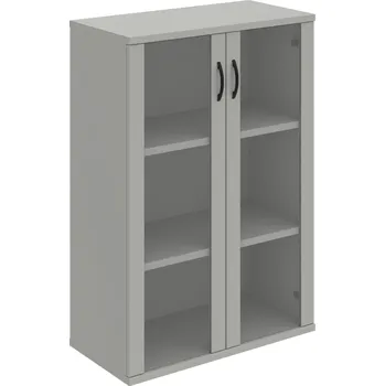 S 3 80 04 – Skříň policová dvéřová 115,2 × 80 cm - Šedá , Šedá , UCO – černá