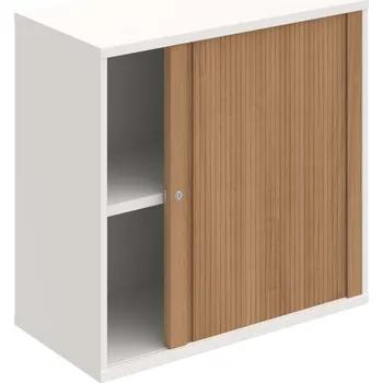 Policová skříň SZ 2 80 03 P – Skříň policová roletová pravá 76.8 × 80 cm - Bílá , Višeň