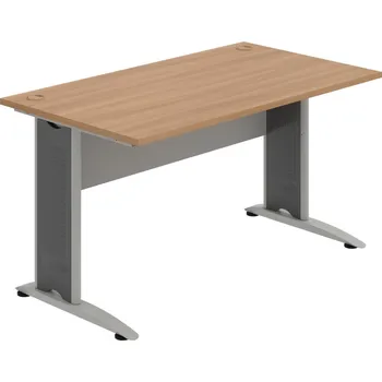 Psací stůl CS 1400 – Stůl pracovní rovný 140 cm - Višeň , Šedá , Šedý kov