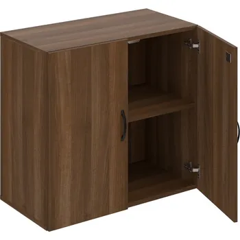 Policová skříň DZ 2 80 01 – Skříň policová dvéřová 74 × 80 cm - Ořech , Ořech , UCO – černá