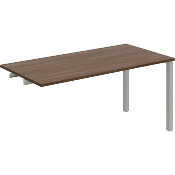 Psací stůl UJ 1600 R – Stůl jednací rovný délky 160 cm, k řetězení - Ořech , Šedý kov