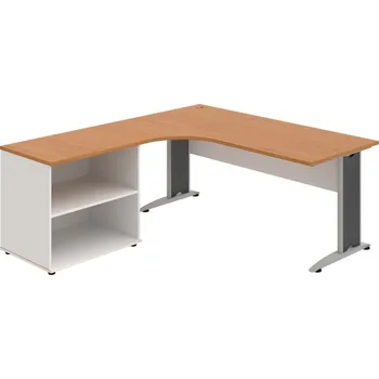 Psací stůl CE 1800 60 H P – Sestava CE 1800 60 P + SP 80 60 P - Olše , Bílá , Šedý kov