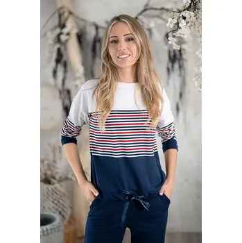 Dámská halenka Hajdan halenka 1227 - modrá-bílá-červená, S