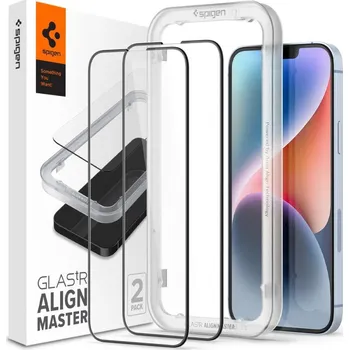 Tvrzené sklo Spigen tR Align Master, black 2-Pack -iPhone 13/13 Pro/14