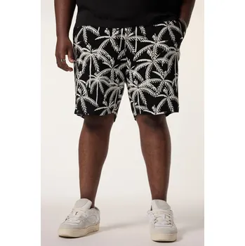 Pánské kraťasy STHUGE, Plus size Bermudy STHUGE, elastický pas, tropický plošný potisk, do 8XL pro plnoštíhlé nadměrná velikost, 836940100-1459, černý, XL, Plus size oblečení, Oblečení pro vysoké muže, Nadměrné velikosti, Oblečení pro plnoštíhlé.