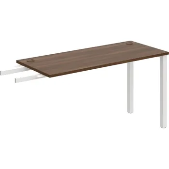 Psací stůl UE 1400 RU – Stůl pracovní délky 140 cm, hloubka 60 cm, k řetězení - Ořech , Bílý kov
