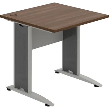 Psací stůl CS 800 – Stůl pracovní rovný 80 cm - Ořech , Šedá , Šedý kov