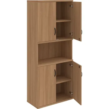 Policová skříň SZ 5 80 05 – Skříň policová dvéřová 192 × 80 cm - Višeň , Višeň , UCO – černá