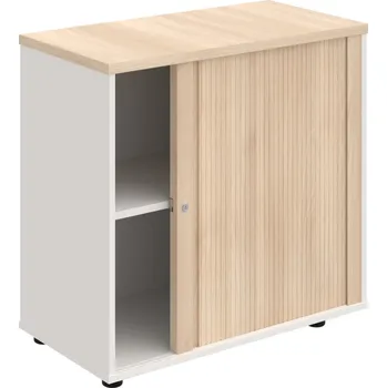 SPRZ 80 40 P – Skříňka ke stolu, roletová, pravá, š. 80 cm - Akát , Bílá , Akát