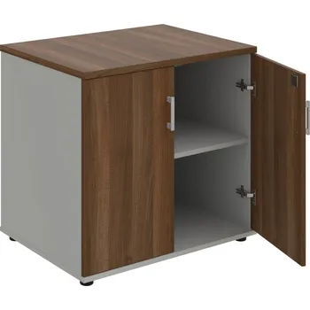 SPZ 80 60 P – Skříňka ke stolu, zavřená, š. 80 cm, léta podél - Ořech , Šedá , USH – hranatá