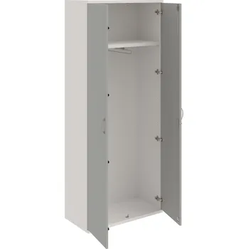 Policová skříň SZR 5 80 01 – Skříň šatní dvéřová 192 × 80 cm - Šedá , Bílá , USN – Hobis