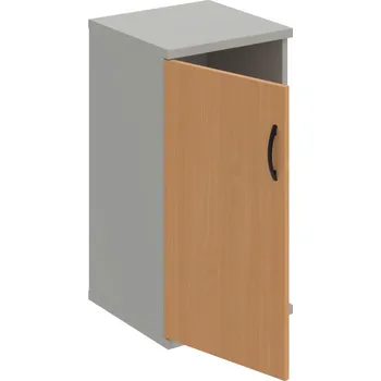 Policová skříň S 2 40 01 L – Skříň policová dvéřová 76,8 × 40 cm - Buk , Šedá , UCO – černá