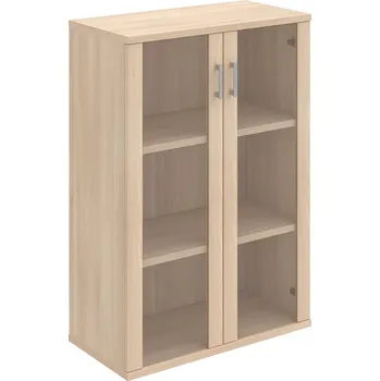 Policová skříň S 3 80 04 – Skříň policová dvéřová 115,2 × 80 cm - Akát , Akát , USH – hranatá