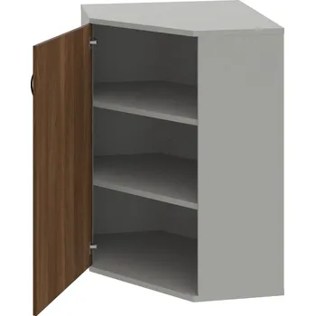 Policová skříň SRV 3 01 L – Skříň vnitřní roh levá 115,2 cm - Ořech , Šedá , UCO – černá
