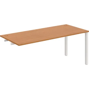 Psací stůl US 1800 R – Stůl pracovní délky 180 cm, k řetězení - Olše , Bílý kov
