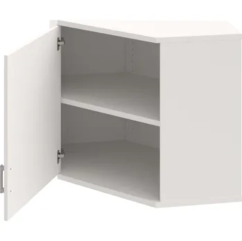 Policová skříň SRV 2 01 L H – Skříň vnitřní roh levá 76,8 cm - Bílá , Bílá , USH – hranatá