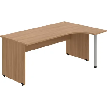 Psací stůl GE 1800 L – Stůl ergo levý 180 × 120 cm - Višeň , Višeň , Šedý kov