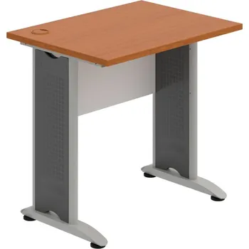 Psací stůl CE 800 – Stůl pracovní rovný 80 cm, hl. 60 cm - Třešeň , Bílá , Šedý kov
