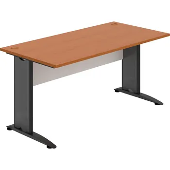 Psací stůl CS 1600 – Stůl pracovní rovný 160 cm - Třešeň , Bílá , Černý kov