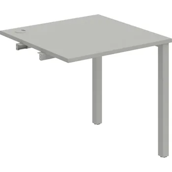 Psací stůl US 800 R – Stůl pracovní délky 80 cm, k řetězení - Šedá , Šedý kov