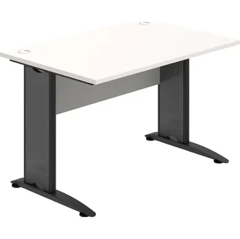 Psací stůl CS 1200 – Stůl pracovní rovný 120 cm - Bílá , Šedá , Černý kov