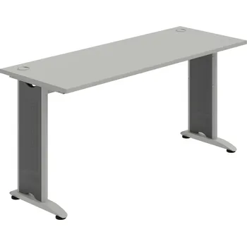 Psací stůl FE 1600 – Stůl pracovní rovný 160 cm, hl. 60 cm - Šedá , Šedý kov