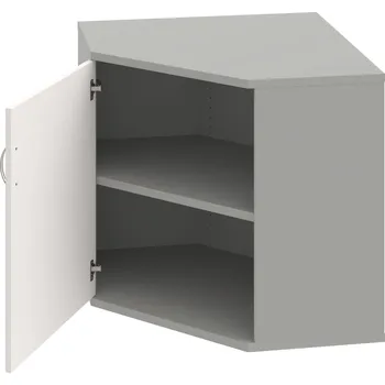 Policová skříň SRV 2 01 L – Skříň vnitřní roh levá 76,8 cm - Bílá , Šedá , USN – Hobis