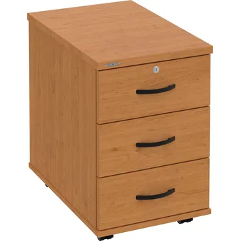 Zásuvkový kontejner K 33 Z N – Kontejner, 3 zásuvky, uzamykatelný, léta napříč, hl. 60 cm - Olše , Olše , UCO – černá