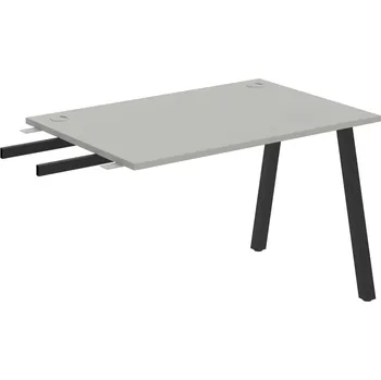 Psací stůl US A 1200 RU – Stůl pracovní délky 120 cm, k řetězení - Šedá , Černý kov