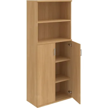 Policová skříň S 5 80 04 – Skříň policová dvéřová 192 × 80 cm - Dub , Dub , USH – hranatá