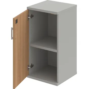 Policová skříň SZ 2 40 01 L – Skříň policová dvéřová 76,8 × 40 cm - Višeň , Šedá , USH – hranatá