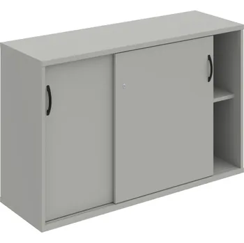 Policová skříň SZ 2 120 02 – Skříňka s posuv. dveřmi 76,8 × 120 cm - Šedá , Šedá , UCO – černá