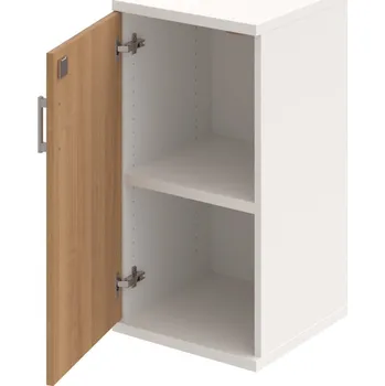 Policová skříň SZ 2 40 01 L – Skříň policová dvéřová 76,8 × 40 cm - Višeň , Bílá , USH – hranatá