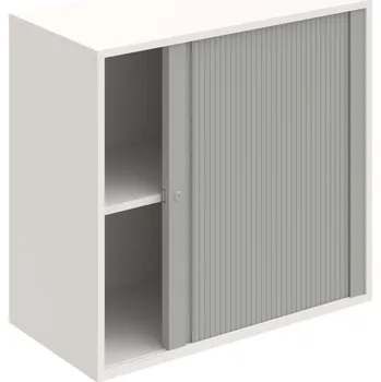 Policová skříň DZ 2 80 03 P – Skříň polic rolet pravá 74 × 80 cm - Bílá , Šedá