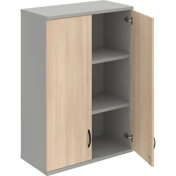 Policová skříň SZ 3 80 01 H – Skříň policová dvéřová 115,2 × 80 cm - Akát , Šedá , UCO – černá