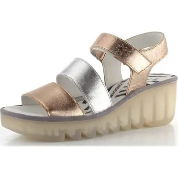 Dámské sandále Fly London metalické sandály na klínu sahara/silver P501575005 - 38 | P694489