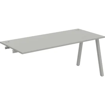 Psací stůl US A 1800 R – Stůl pracovní délky 180 cm, k řetězení - Šedá , Šedý kov