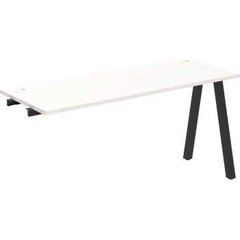 Psací stůl UE A 1600 R – Stůl pracovní délky 160 cm, hl 60 cm, k řetězení - Bílá , Černý kov