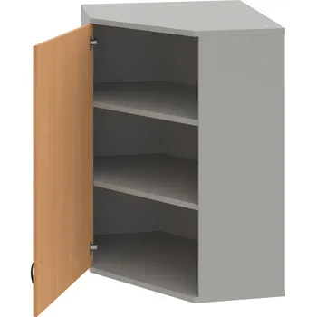 Policová skříň SRV 3 01 L H – Skříň vnitřní roh levá 115,2 cm - Buk , Šedá , UCO – černá