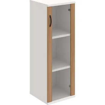 Policová skříň S 3 40 02 P – Skříň policová dvéřová 115,2 × 40 cm - Višeň , Bílá , UCO – černá