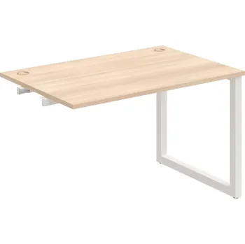 Psací stůl US O 1200 R – Stůl pracovní délky 120 cm, k řetězení - Akát , Bílý kov