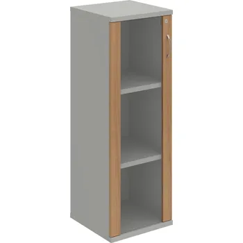 Policová skříň SZ 3 40 02 L – Skříň policová dvéřová 115,2 × 40 cm - Višeň , Šedá , USN – Hobis